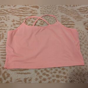 XL Baby Pink Strappy Crop Top